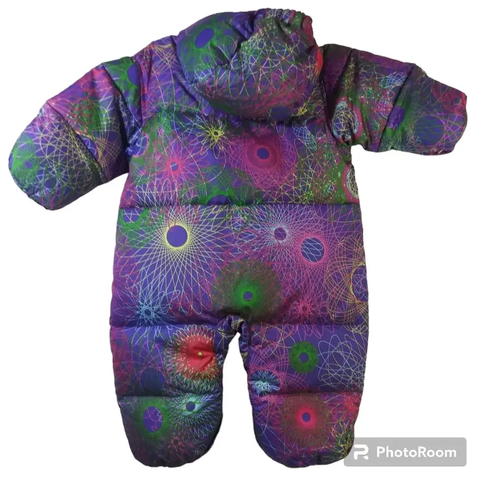Columbia Snuggly Bunny Bunting Purple Spirals Infant Girls 6 Months